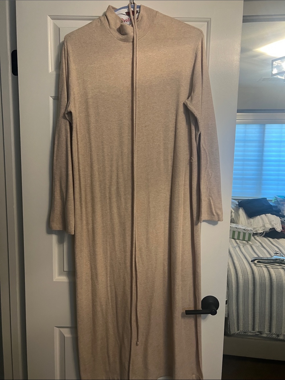 Vince Beige Zip-Front Maxi Dress